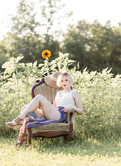 senior session in the city