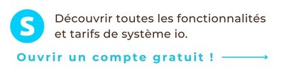 Bannière d'écriture pour indiquer aux lectrices qu'elles peuvent ouvrir un compte système io gratuitement.