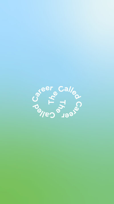 The Called Career stamp logo on a blue and green gradient texture background