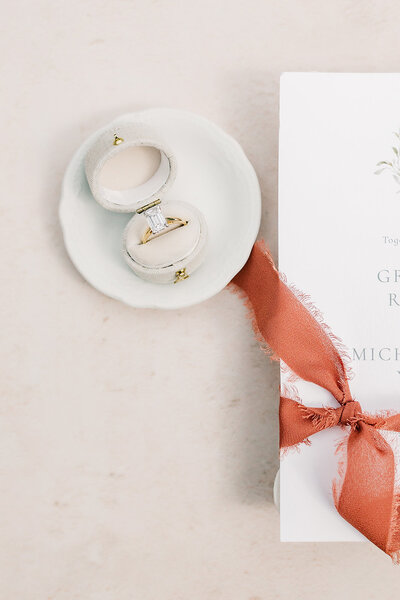 engagement ring wedding ring pink ring box ring dish