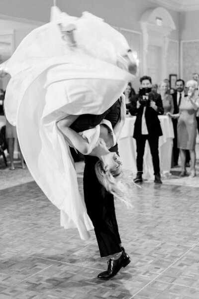 atlanta, georgia wedding videographer films bride on dancefloor