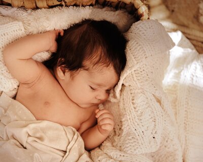Newborn photography of sleeping child