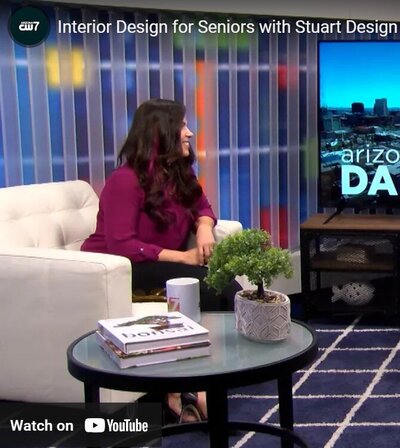 Stephanie Stuart on Arizona Daily Mix (CW7) discussing interior design for seniors.