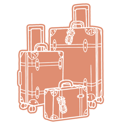 pink luggage illustration