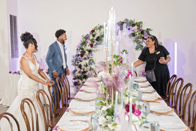 Elegant wedding reception at The Maxwell Raleigh with a beautifully designed wedding planning timeline.