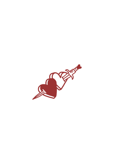 hearts with dagger red
