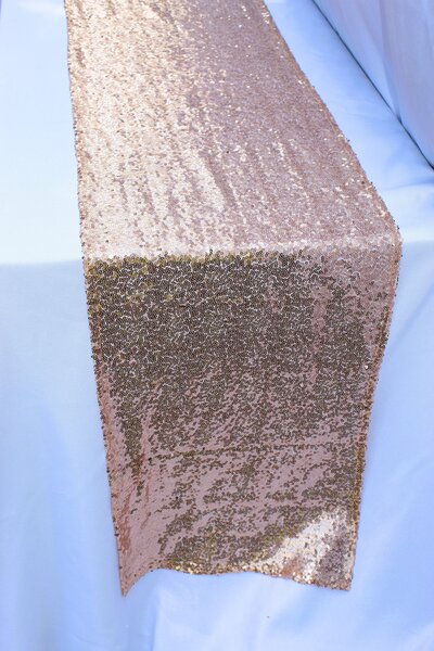 rose gold table runner pink