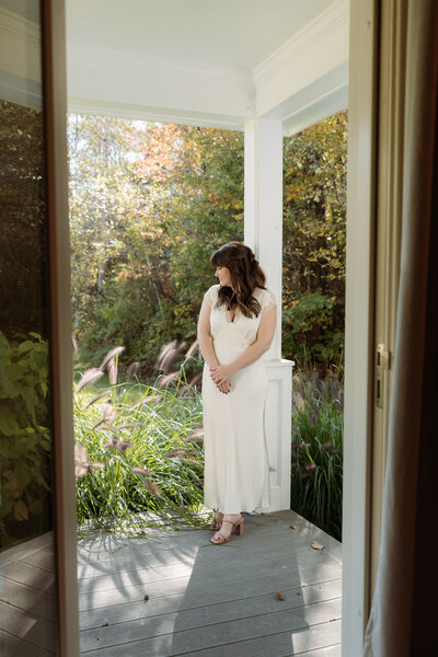bridal portrait at her wedding in vermont
