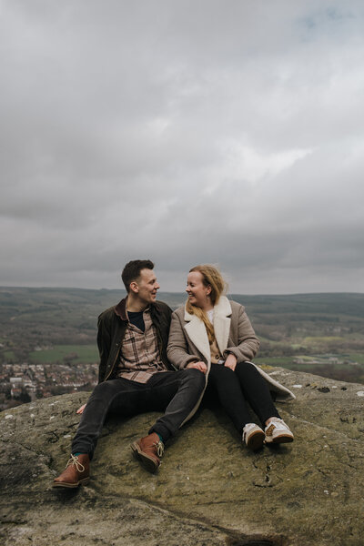 ilkley moor engagement shoot in yorkshire