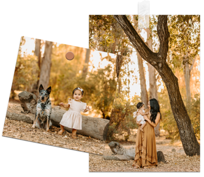 baby and dog in the woods by BAY AREA FAMILY PHOTOGRAPHER