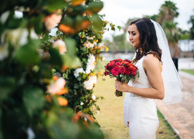 bride holding bridal bouquet