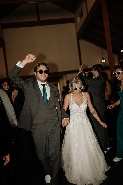 Wedding couple dancing at Ivy Black Venue in Minnesota