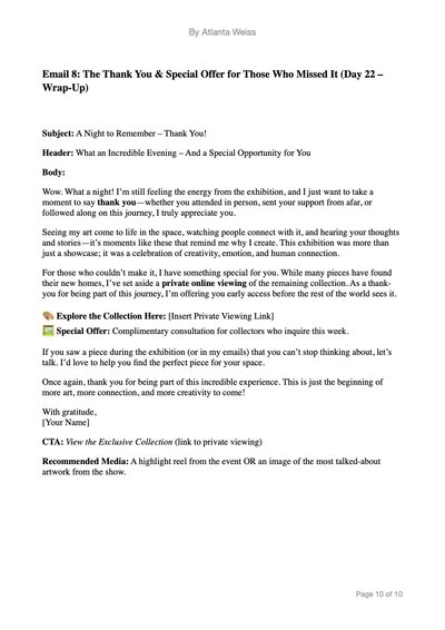 Screenshot of Email 8 – The Long-Term Connection email template. 