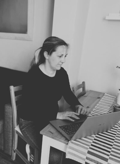 Helen Nuttall designing a website