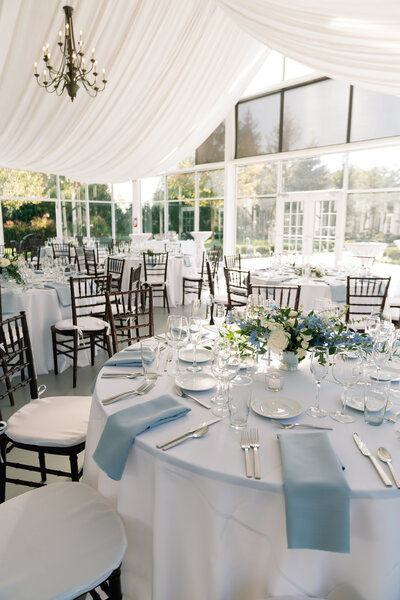 Indianapolis wedding reception space with tables