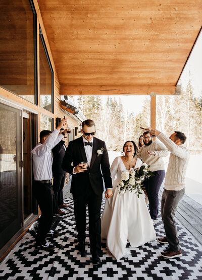 wedding party dancing during wedding day