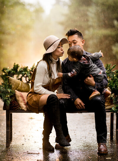 Stunning holiday family portraits taken in Redmond, Washington.