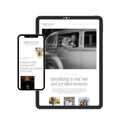 ipad and iphone images of a showit website for a florist