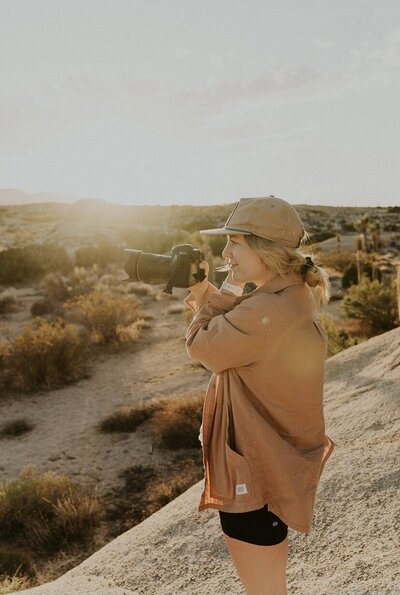 An elopement photographer enjoying her job in a national park
