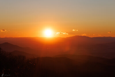 Beams of light over the Shenandoah River