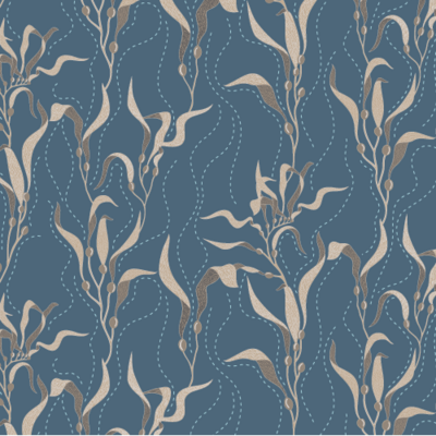 Seaweed kelp Australian beach repeating pattern towel by Green Acre Designs