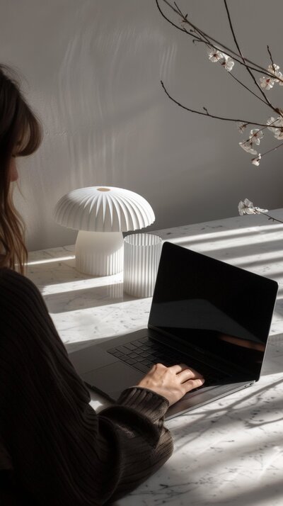 girl working on laptop