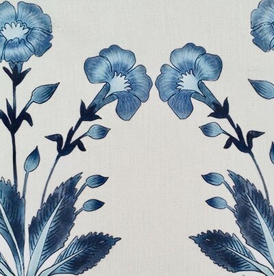 Botanica-Trading Mughal Floral Stripe_Indigo