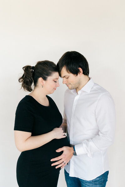 in studio maternity portrait session