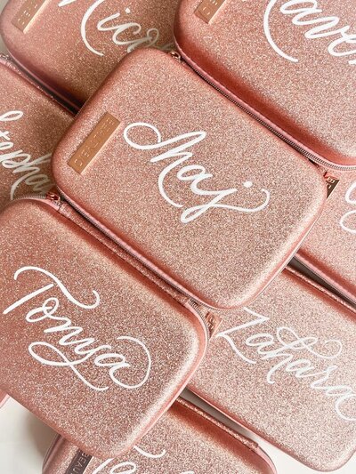 custom press kit gift items with hand lettered painted names