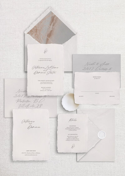 letterpress wedding invitation B.C.