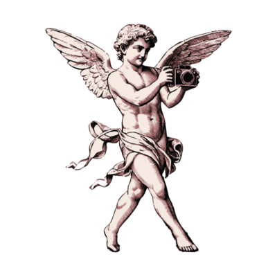 Cupido illustratie met camera