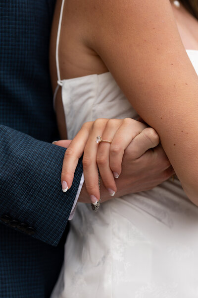 Idaho engaged couple holding hands