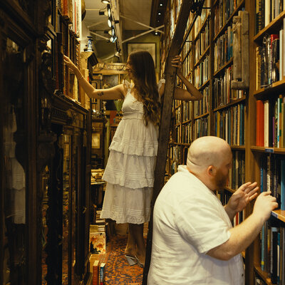 Bookstore Couples Session Miami Engagement Photographer 6586-3