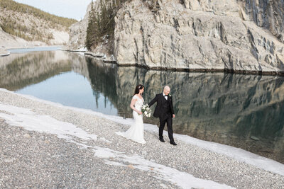 Calgary minimony ends with portraits in the mountains featured on The Bronte Bride Blog.