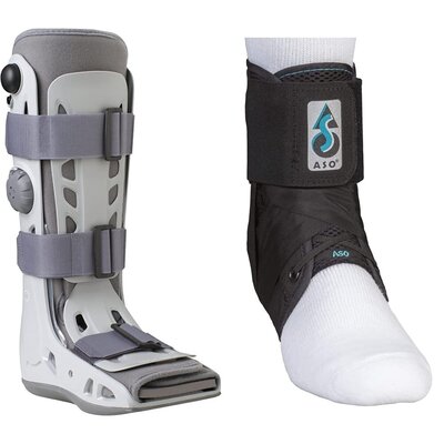 Close-up image of off-the-shelf braces, mobility devices that are ready-made solutions designed to swiftly and effectively address common orthotic needs.