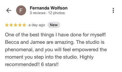 Google review for Beca Bruner Photo