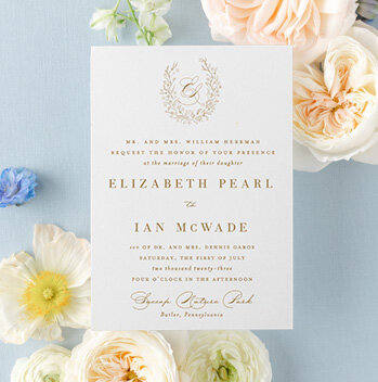 Modern Typography Black and White Wedding Invitation