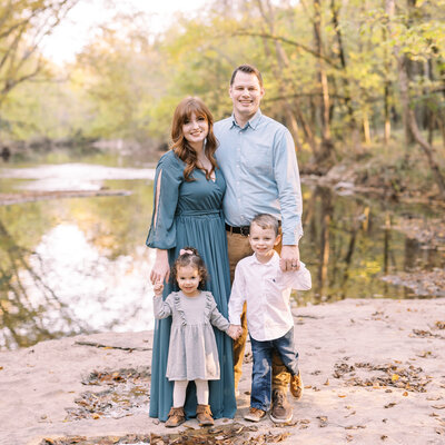 Athens Alabama - Family Session - Family of Four in the creek