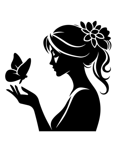 graphic of woman and butterfly