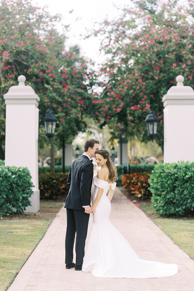 Bride and groom portrait at The Club at Mediterra