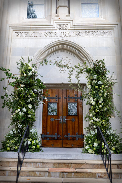 Floral Arch at Christ the King Atlanta Wedding
