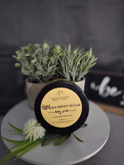 Whipped Manuka Honey Sugar Scrub | Tia's Blessed Body Care