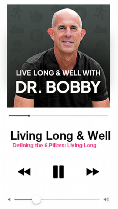 Screenshot of podcast photo for "Live Long & Well with Dr. Bobby"