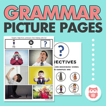 Grammar picture pages for speech therapy