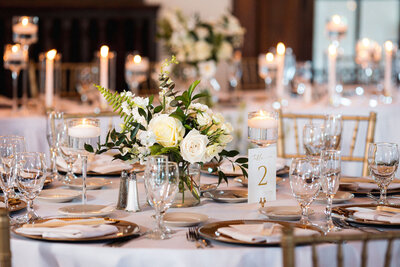 white floral centerpiece