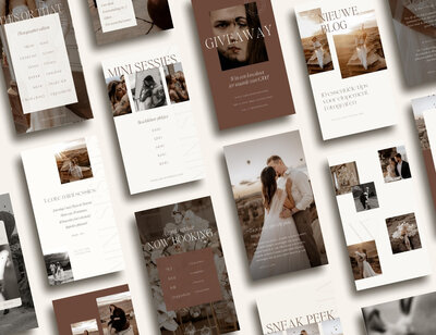 Luxe Instagram story templates voor bruiloftfotografen