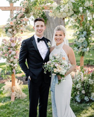 Bride-Groom-Portrait-Floral-Arch-Makeup