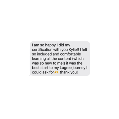 text bubble review for lagree with kylie