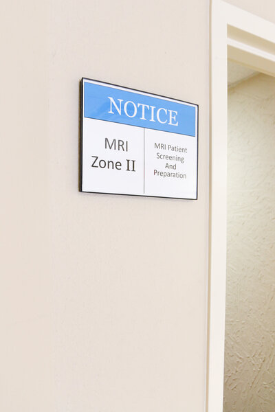 MRI Zone II Sign Outside of MRI Room in Clovis, NM - Summit Imaging