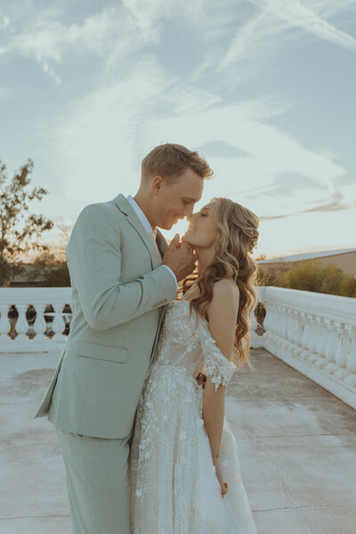 Couple celebrating their historic garden wedding at Stonebridge Manor, Arizona, photographed by Bare Bones Photo